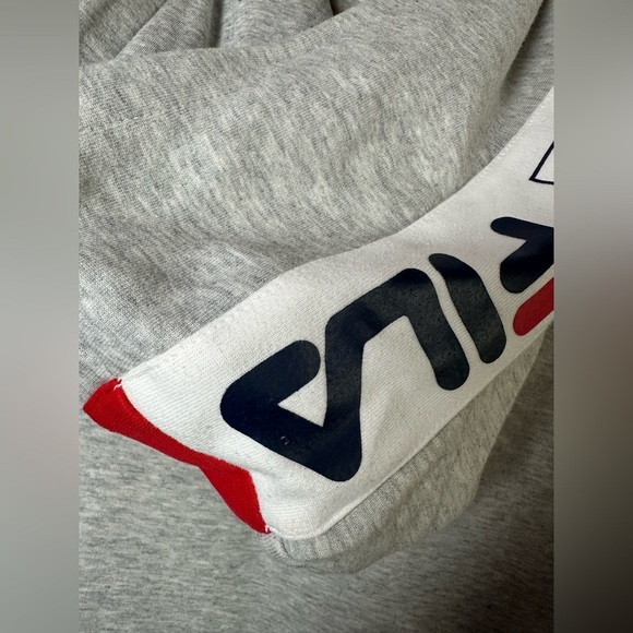 FILA Men’s Short Sleeve Hoodie Gray Red White Small - Picture 7 of 8